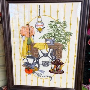 70s Crewel Seamstress Shop